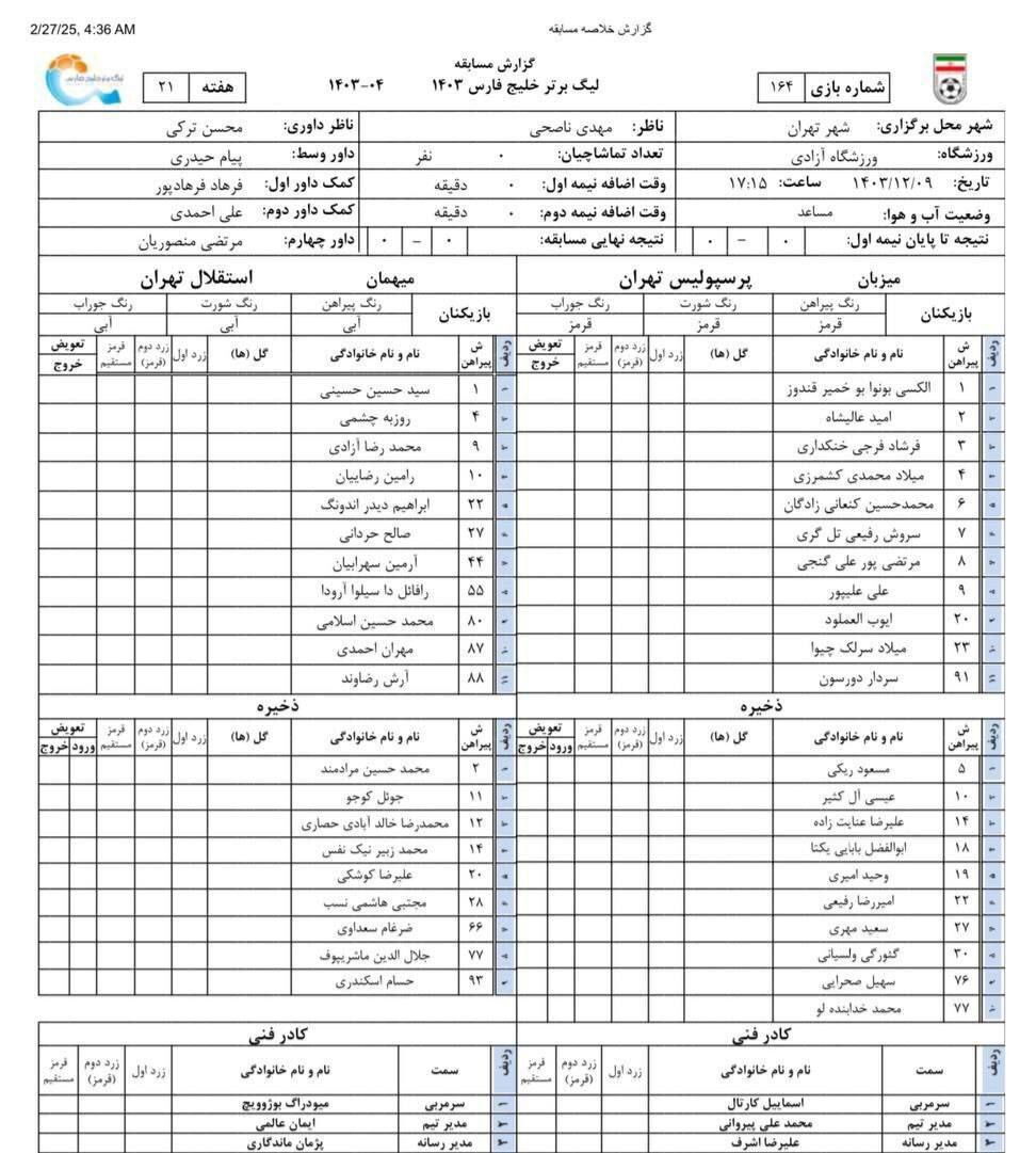 پوسترسازان آبی روی نیمکت استقلال