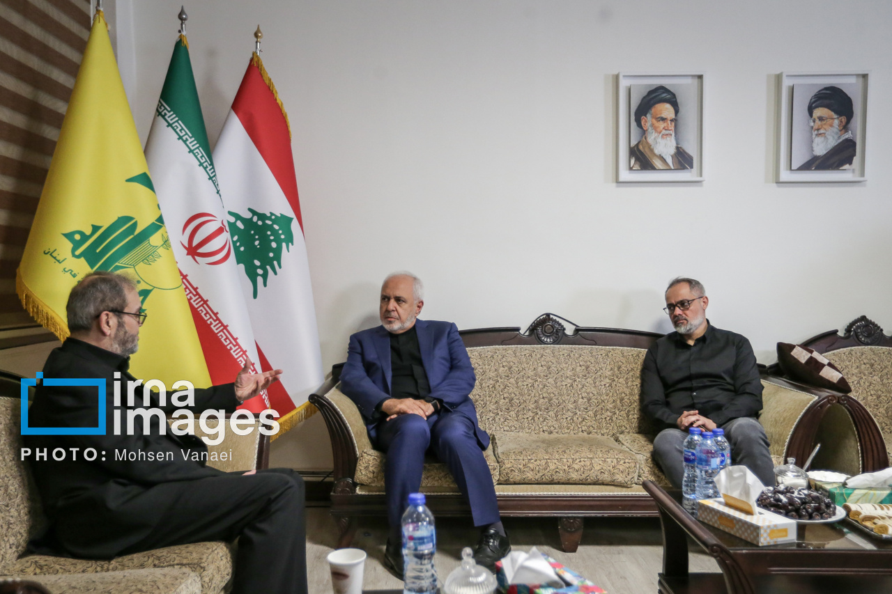 حضور ظریف در دفتر حزب الله لبنان در تهران 