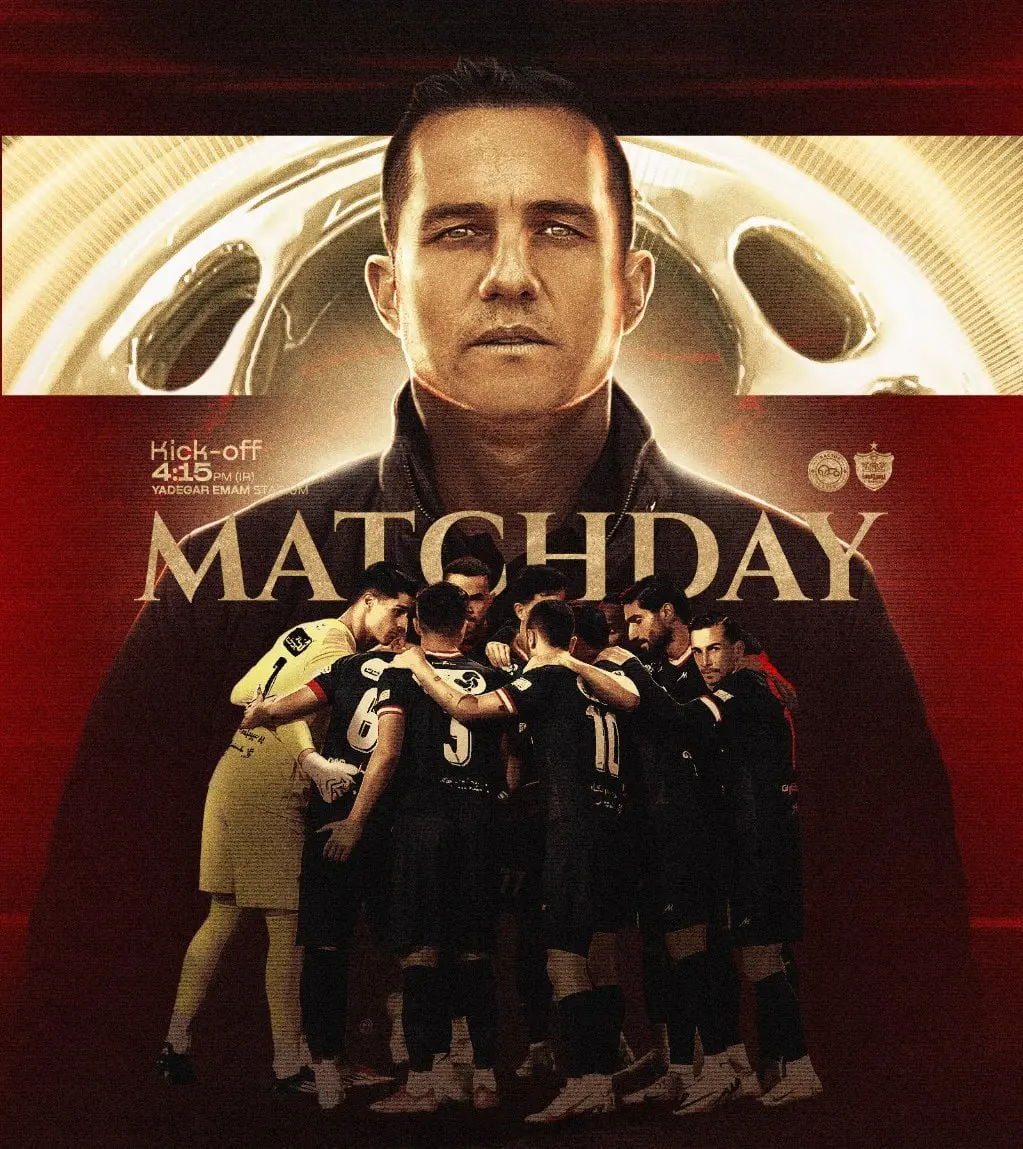 پوستر باشگاه پرسپولیس برای بازی مقابل تراکتور