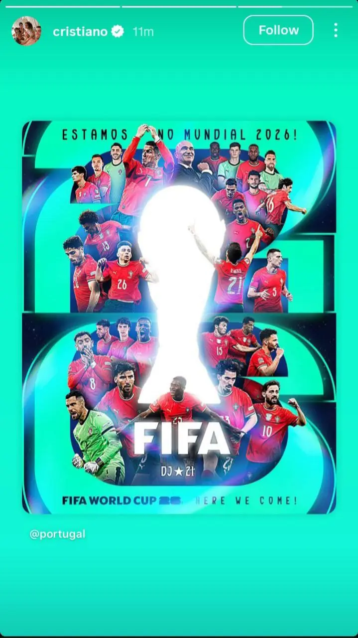 استوری اینستاگرامی رونالدو