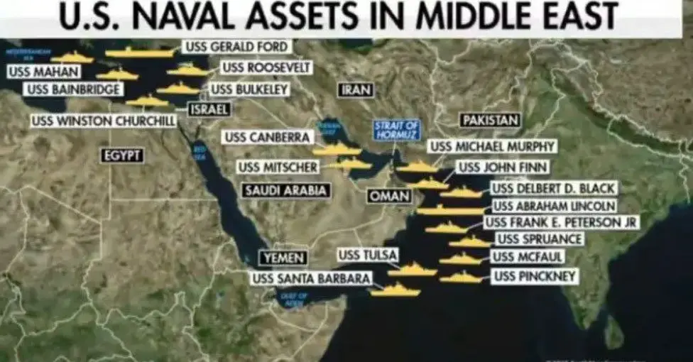 چینشِ جدید ناوگان دریایی آمریکا در خلیج فارس