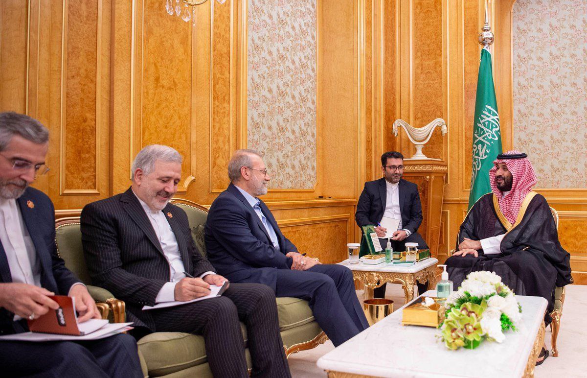 دیدار علی لاریجانی با بن سلمان
