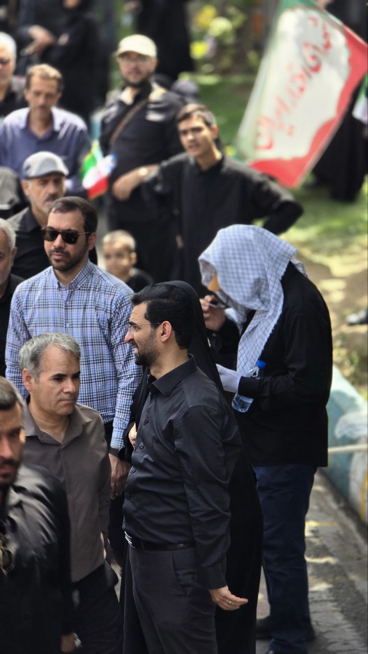 آذری جهرمی در مراسم تشییع شهدای حمله اسراییل