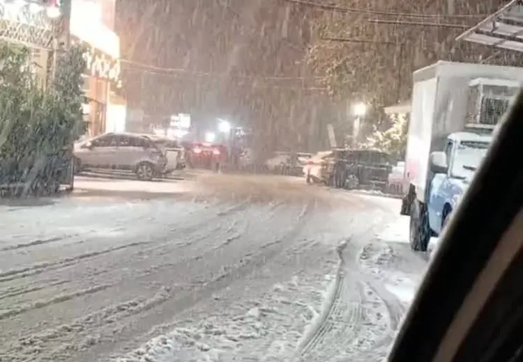  طرقبه مشهد کاملا سفید پوش شد / فیلم