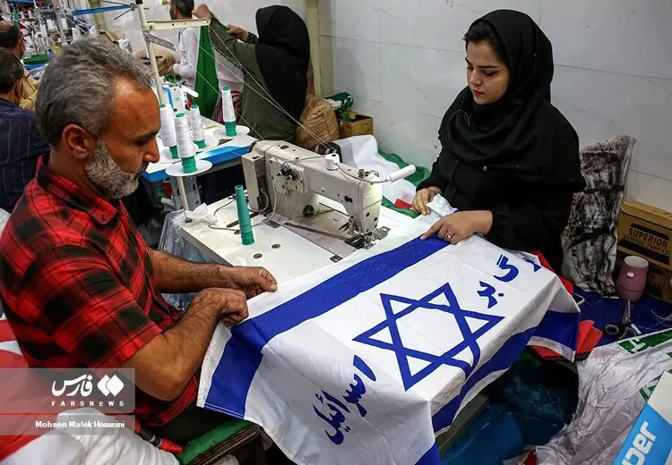 تولید پرچم ایران، آمریکا و اسراییل در خمین