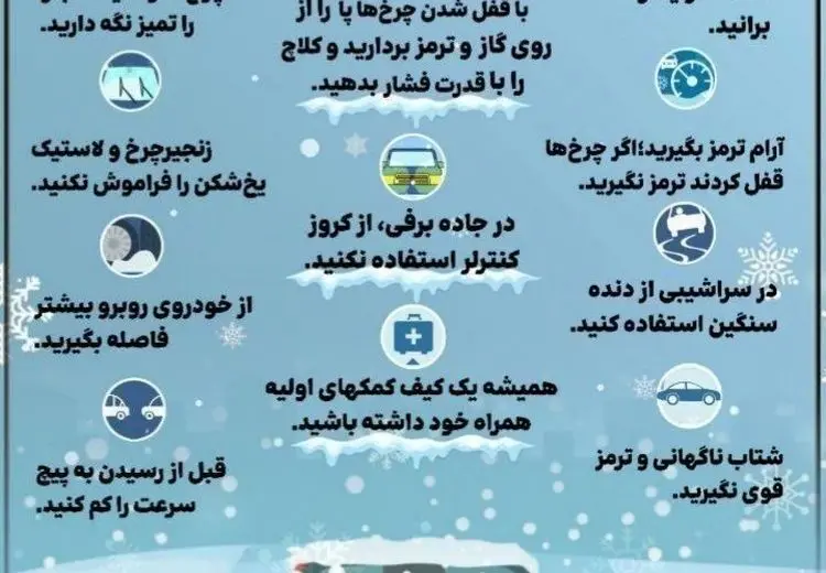 اینفوگرافی/ نکات ایمنی رانندگی در هوای برفی