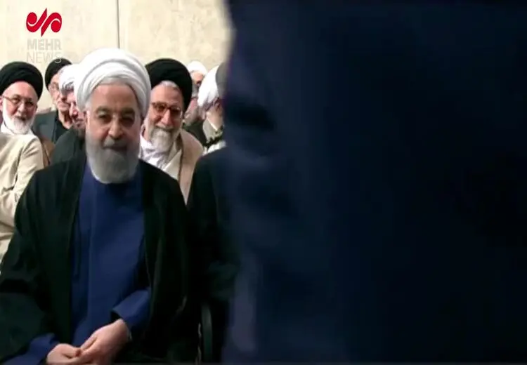  همنشینی روحانی، لاریجانی و جلیلی در مراسم تنفیذ پزشکیان 