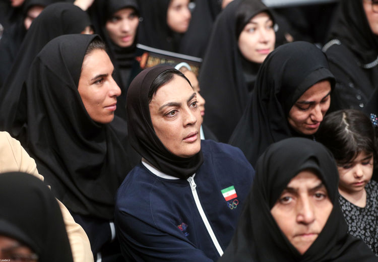 شهربانو منصوریان در مراسم شهدای جنگ 12 روزه در بیت رهبری
