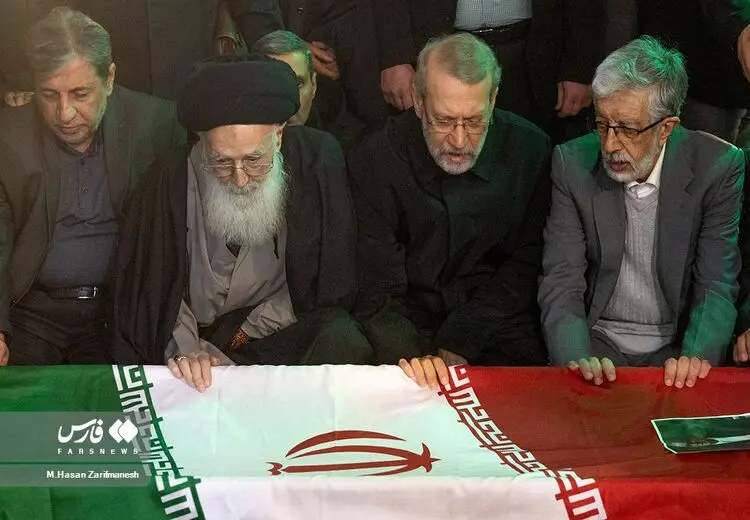 حضور لاریجانی و حدادعادل در مراسم تشییع کریم مجتهدی
