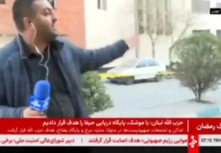   لحظه انفجار هنگام گزارش خبرنگار صدا و سیما در میدان حر تهران