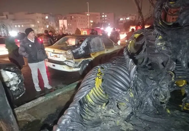 تصاویر آتش‌سوزی هولناک در بزرگراه یادگار