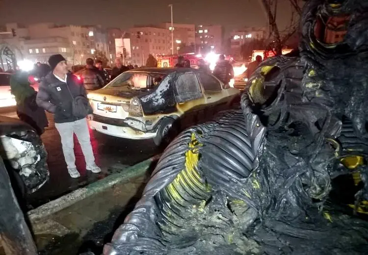 تصاویر آتش‌سوزی هولناک در بزرگراه یادگار