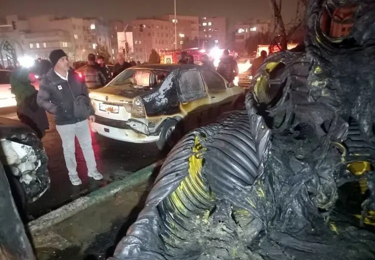 تصاویر آتش‌سوزی هولناک در بزرگراه یادگار