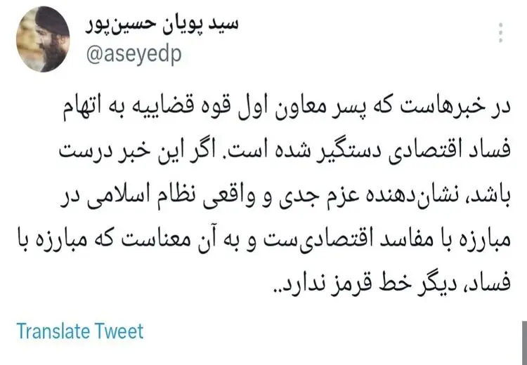 پسر معاون اول قوه قضاییه بازداشت شد؟