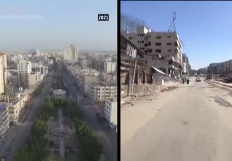  تصاویر ویرانی گسترده در نوار غزه قبل و بعد از جنگ ۷ اکتبر 