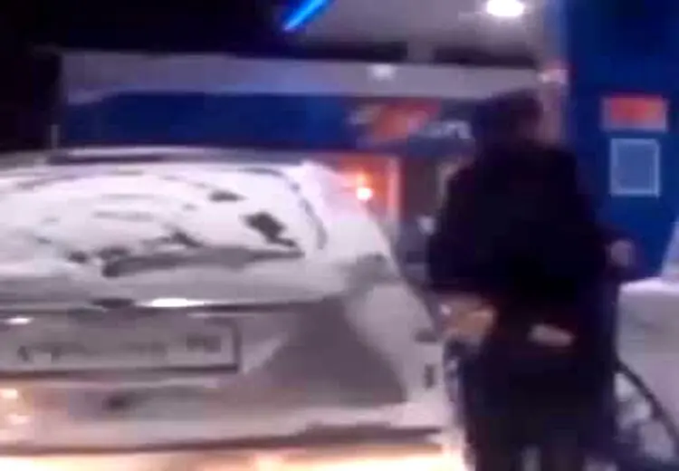 به آتش کشیده شدن پمپ بنزین توسط یک راننده!