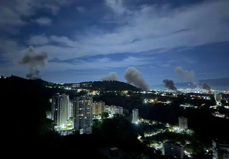 آغاز حملات هوایی آمریکا به پایتخت ونزوئلا + فیلم