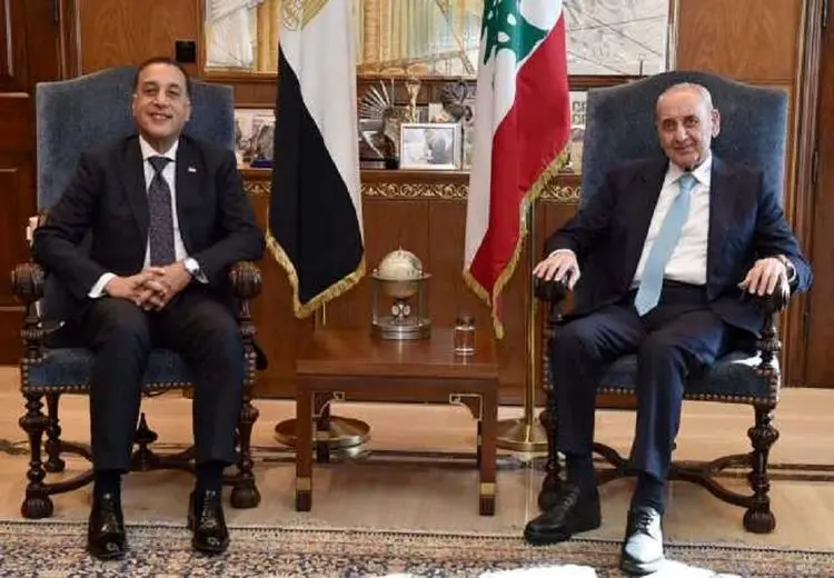 رئیس پارلمان لبنان: نخست وزیر مصر حامل هیچ پیامی نبود