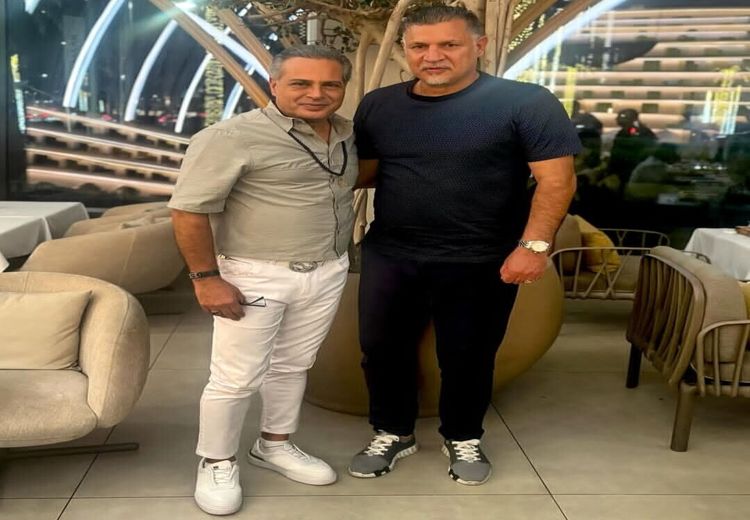 علی دایی کنار خواننده ایرانی ساکن لس آنجلس + عکس