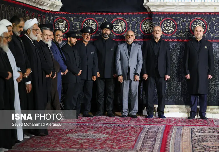 پزشکیان، ظریف، قالیباف، عراقچی و علم الهدی در مراسم خطبه خوانی شهادت امام رضا (رع)
