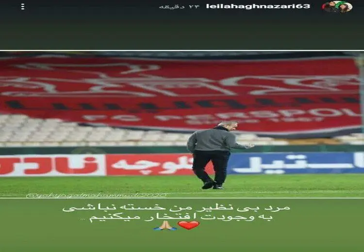 استوری معنادار همسر یحیی گل‌محمدی 