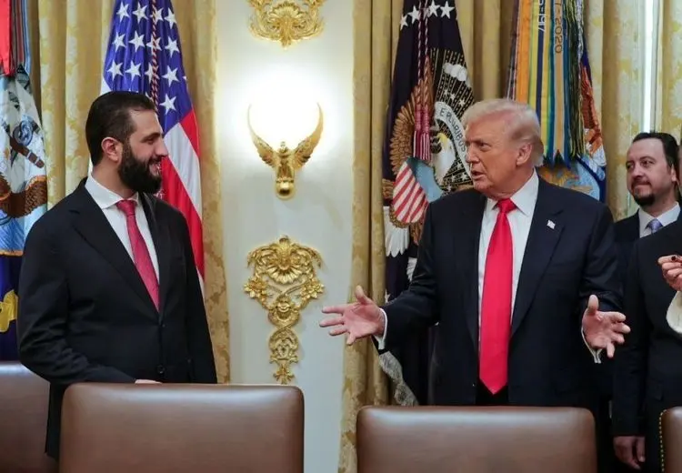 تصاویر دیدار ترامپ و جولانی در کاخ سفید 