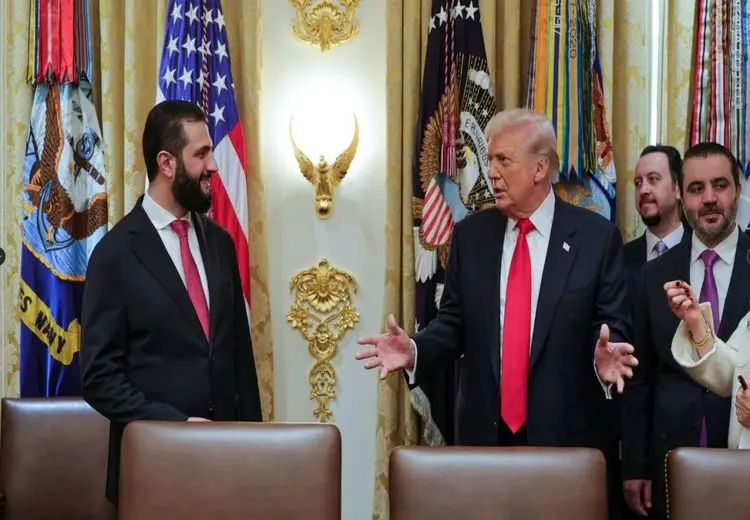 تصاویر دیدار ترامپ و جولانی در کاخ سفید 