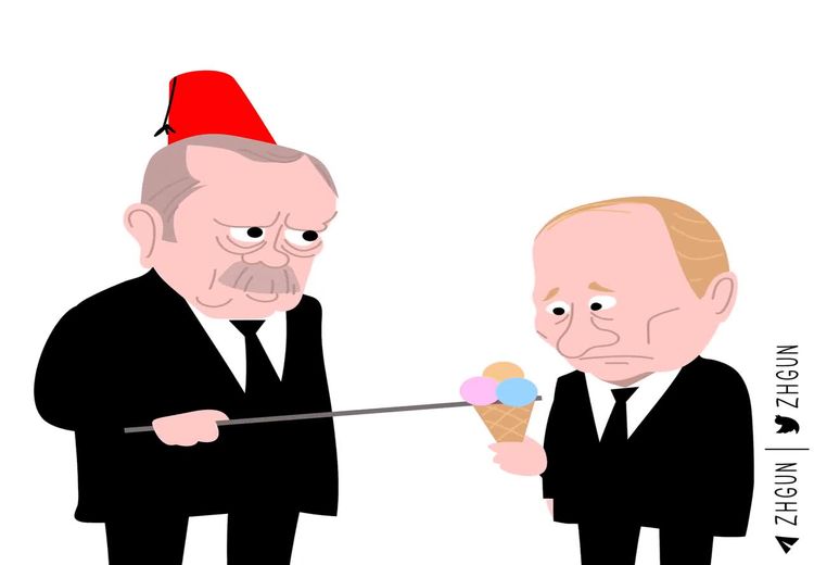 سرکار گذاشتن پوتین توسط اردوغان به سبک بستنی‌فروش معروف ترکیه‌ای