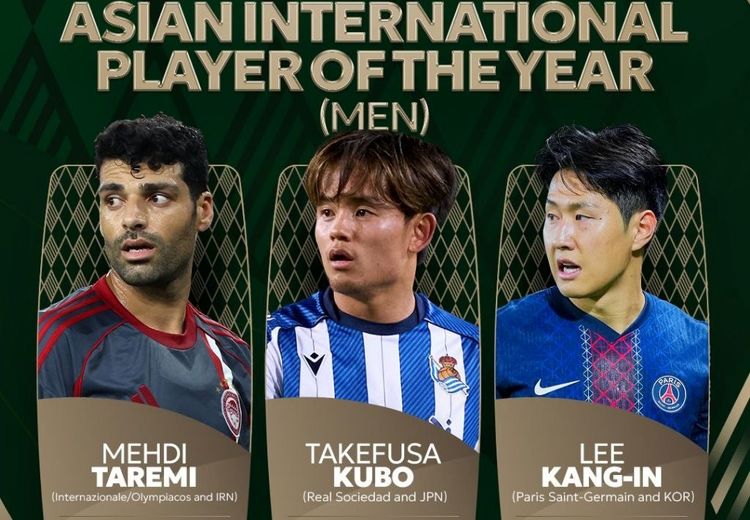  پوستر AFC برای جایزه بهترین‌ لژیونر سال آسیا با حضور مهدی طارمی