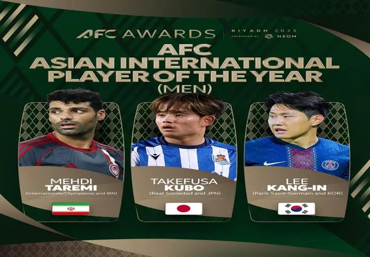  پوستر AFC برای جایزه بهترین‌ لژیونر سال آسیا با حضور مهدی طارمی