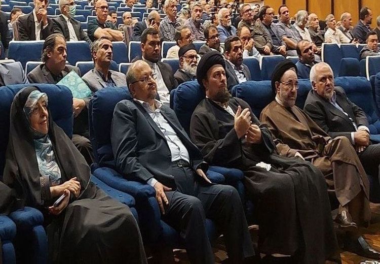 حضور خاتمی ، ظریف ، جهانگیری و حسن خمینی در مراسم  سالگرد دعایی