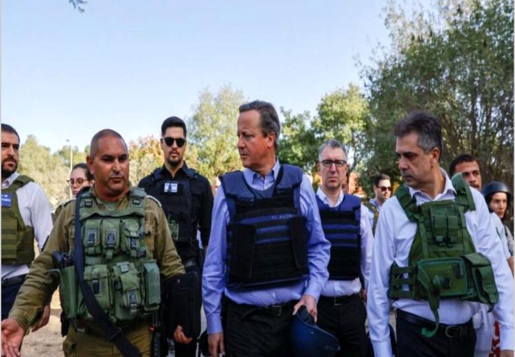 بازدید وزیر خارجه بریتانیا از مرز غزه + عکس