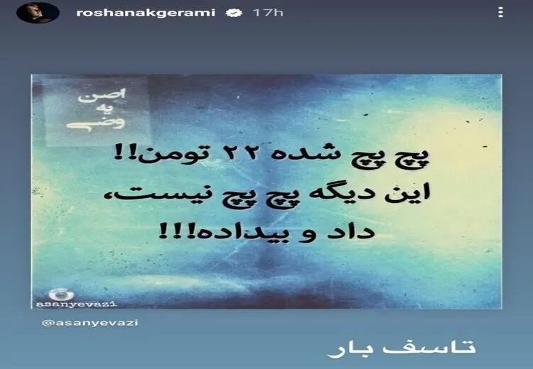 اعتراض متفاوت بازیگر زن به گرانی/ عکس