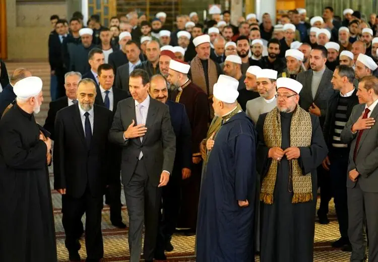 حضور بشار اسد در نماز عید فطر/ عکس