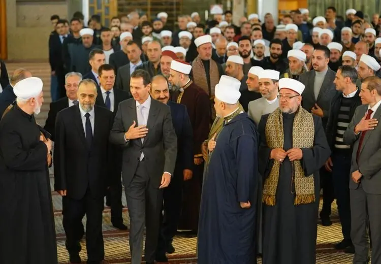 حضور بشار اسد در نماز عید فطر/ عکس