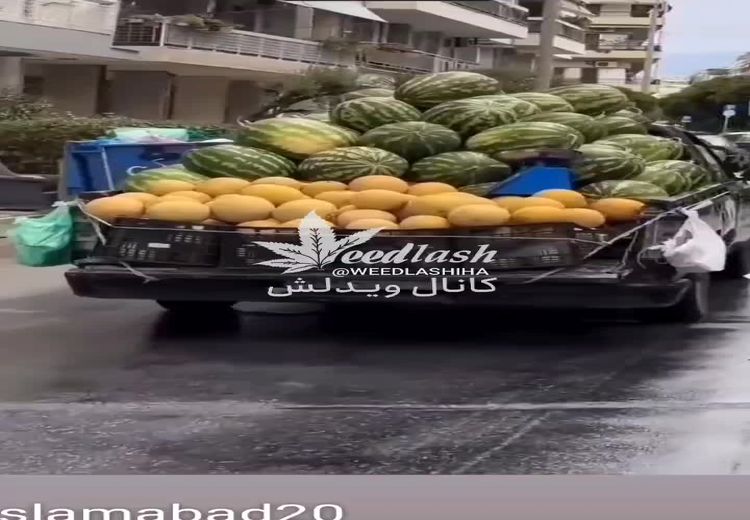 میوه فروشی در اروپا به سبک وانتی‌های تهران!