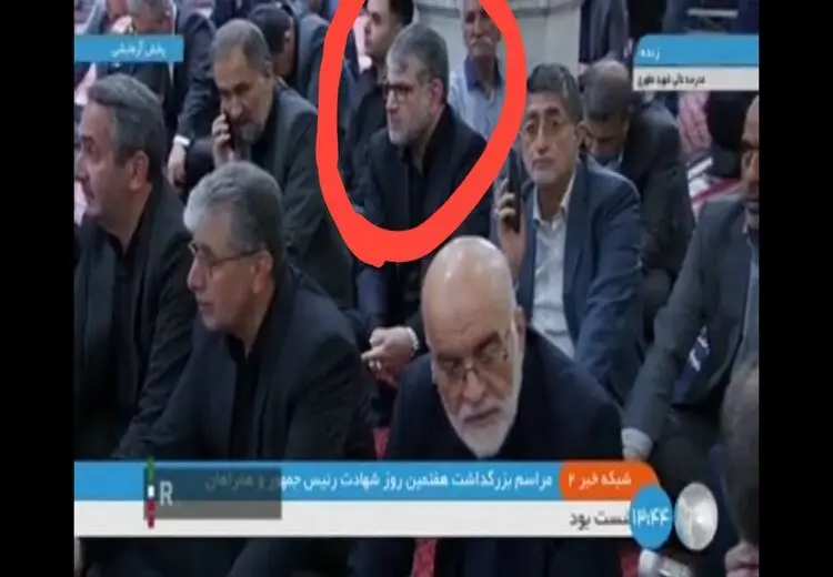 وزیر محکوم شده به ۳ سال  زندان در مراسم هفتم شهدای بالگرد ۳۰ اردیبهشت ۱۴۰۳ + فیلم                 