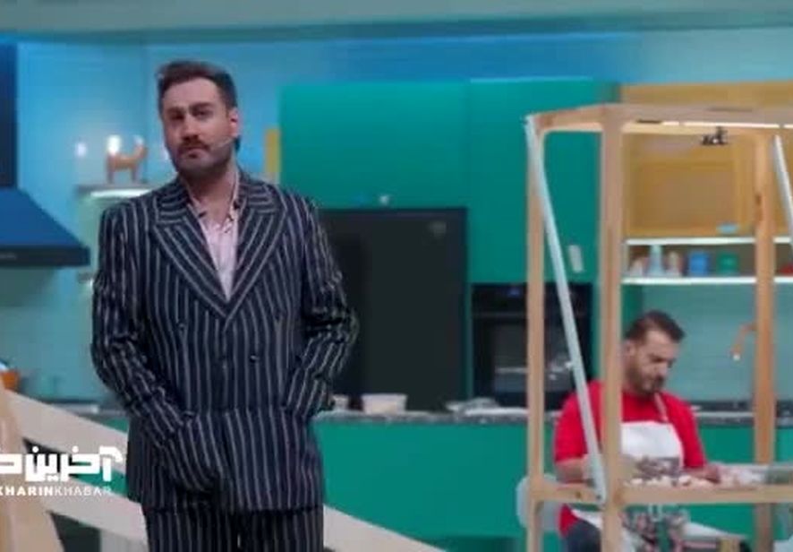 لحظه سقوط مهران غفوریان از بالای دکور