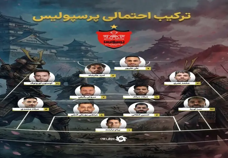 ترکیب احتمالی پرسپولیس در دربی