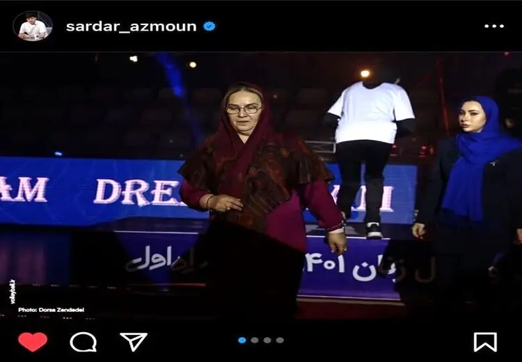 استوری سردار آزمون برای تولد مادرش