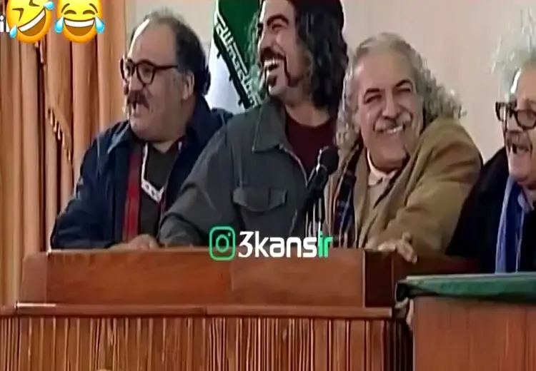 خوابیدن یکی از بازیگران سریال مهران مدیری حین فیلمبرداری