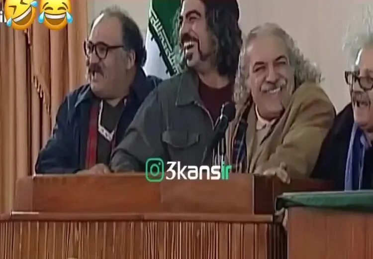 خوابیدن یکی از بازیگران سریال مهران مدیری حین فیلمبرداری