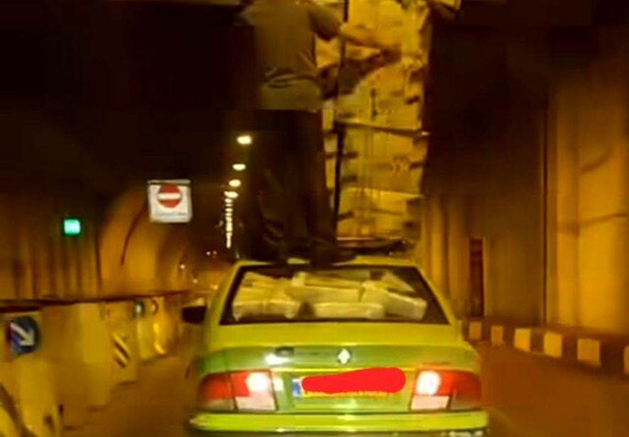 واکنش تاکسیرانی به فیلم حمل بار عجیب توسط یک تاکسی