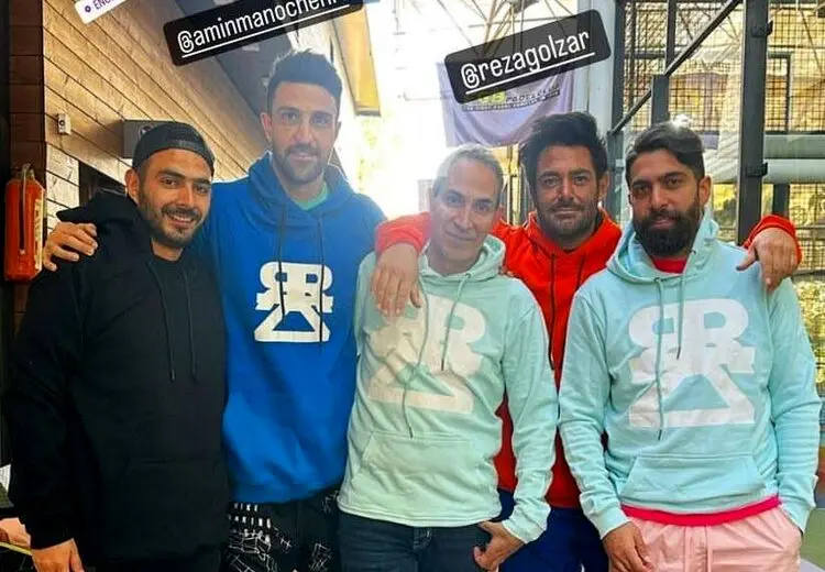 محمدرضا گلزار در جمع بازیکنان پرسپولیس و استقلال