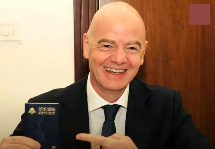 رییس فیفا تابعیت لبنان گرفت