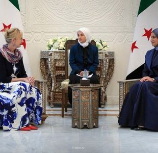  دیدار همسر جولانی با همسر فرمانده ارتش مرکزی آمریکا در دمشق

