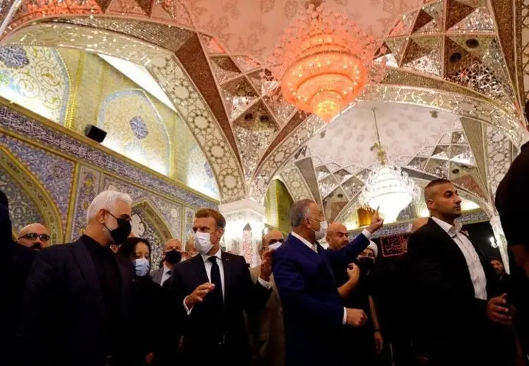 دیدار رئیس جمهور فرانسه از حرم کاظمین(ع) + تصاویر