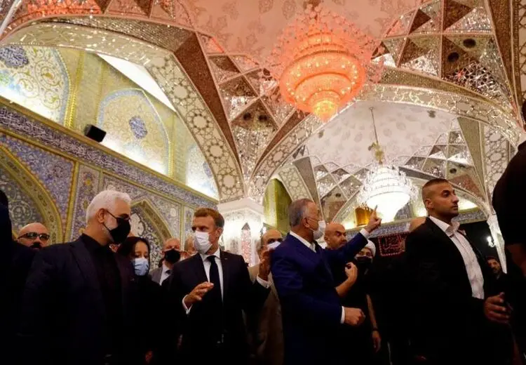 دیدار رئیس جمهور فرانسه از حرم کاظمین(ع) + تصاویر