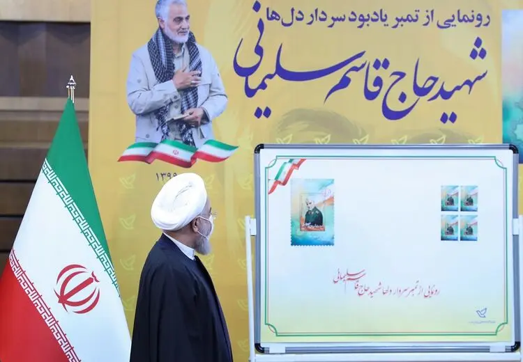 رونمایی رئیس جمهور از تمبر یادبود سردار دلها
