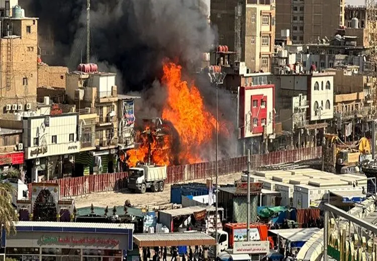 انفجار به دلیل اتصال برق در کربلا +فیلم